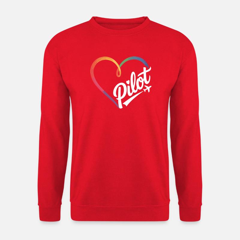 Pilot Herz - Unisex Pullover - Rot