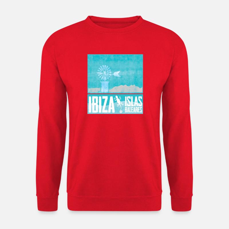 Ibiza Windmühlen Design - Unisex Pullover - Rot