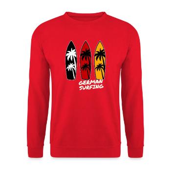 German Surfing - Unisex Sweatshirt - red - Front - Alina (178cm) & Michal (187cm)