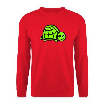 tortue mignonne souriante heureuse drôle - Sweat-shirt Unisexe - rouge - Devant - Alina (178cm) & Michal (187cm)