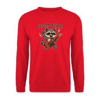 Raton Rocker Feelin Feral - Sweat-shirt Unisexe - rouge - Devant - Alina (178cm) & Michal (187cm)