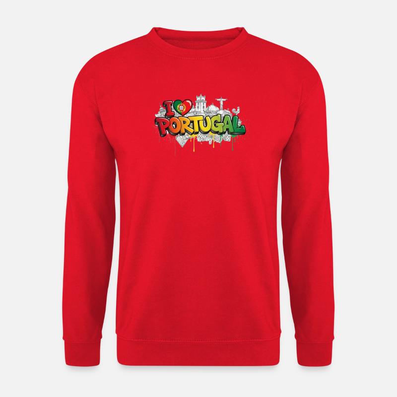 Drapeau portugais Monuments Graffiti Art - Sweat-shirt Unisexe - rouge
