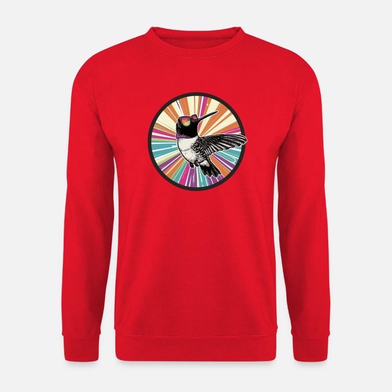 Vibranter Kolibri mit Farbexplosion - Unisex Pullover - Rot