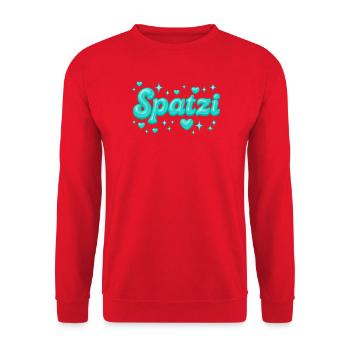 Spatzi / Y2K Design - Unisex Sweatshirt - red - Front - Alina (178cm) & Michal (187cm)