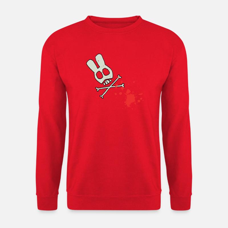 Schädelskelett mit Blutspritzern - Unisex Pullover - Rot