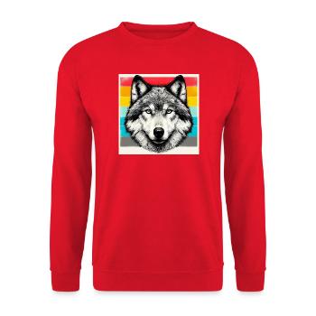 Wolf - Unisex Sweatshirt - red - Front - Alina (178cm) & Michal (187cm)