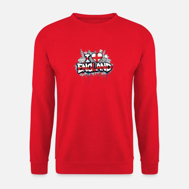 England flag Love Graffiti Design - Unisex Sweatshirt - red