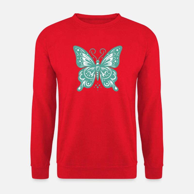 Ätherisches Schmetterlingsdesign für T-Shirts - Unisex Pullover - Rot