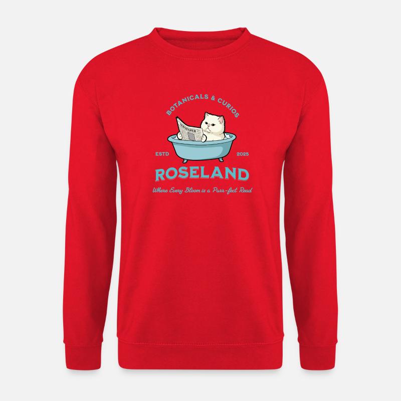Katzenlehrling im Blumenbad - Unisex Pullover - Rot