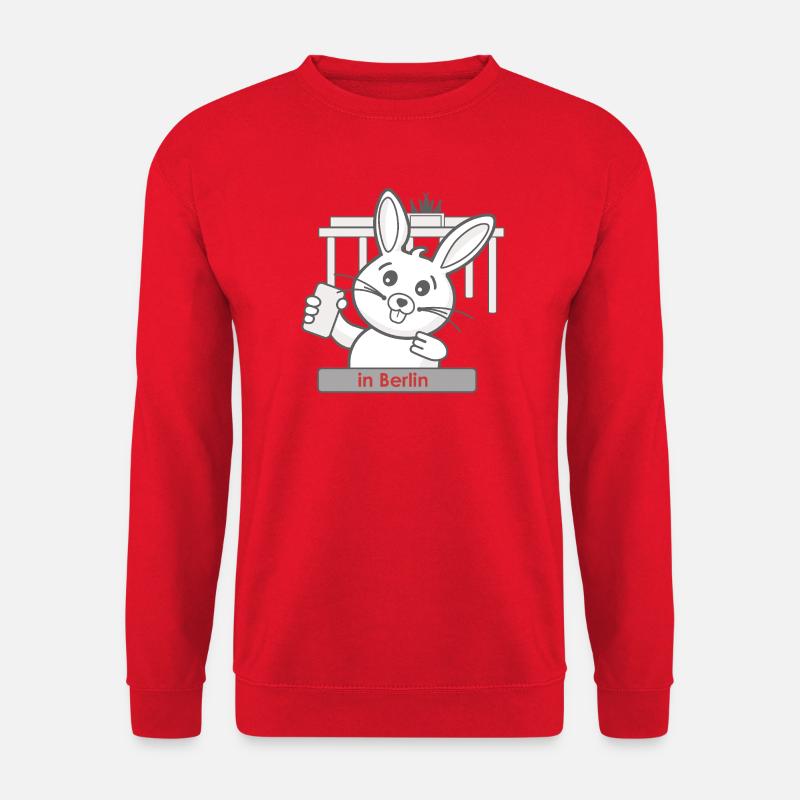 Cute bunny portrait in Berlin - Unisex Sweatshirt - red