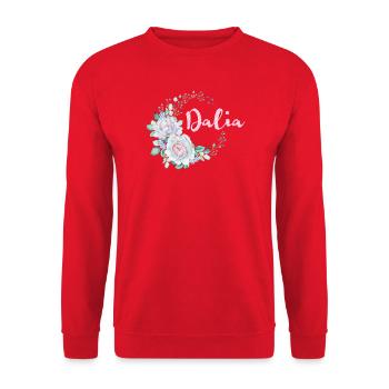 Für Dalia - Unisex Pullover - Rot - Vorne - Alina (178cm) & Michal (187cm)