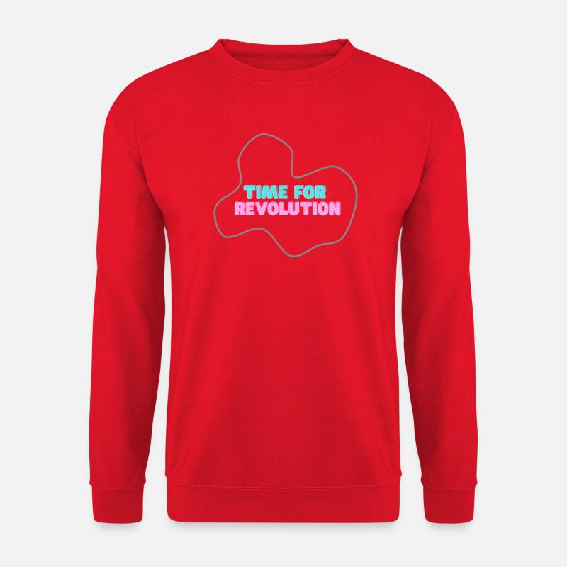 Neo-Typoschrift: Time for Revolution - Unisex Pullover - Rot