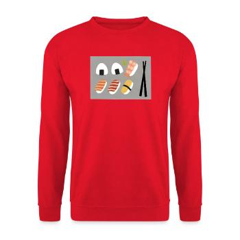Minimalist Sushi Illustration Set - Unisex Sweatshirt - red - Front - Alina (178cm) & Michal (187cm)