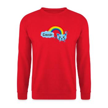 Cattie cute par Helfspawn - Sweat-shirt Unisexe - rouge - Devant - Alina (178cm) & Michal (187cm)