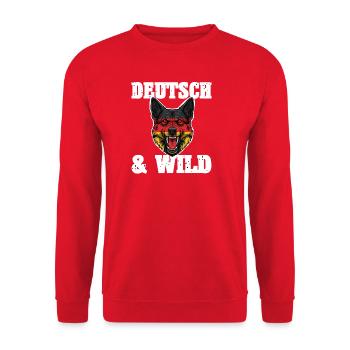 Wild Shepherd Dog - Unisex Sweatshirt - red - Front - Alina (178cm) & Michal (187cm)