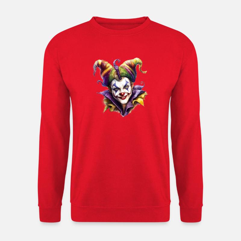 Clown Gesicht Illustration - Unisex Pullover - Rot