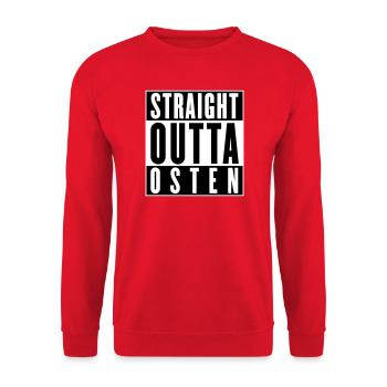 Straight outta Osten (Farben änderbar) - Unisex Pullover - Rot - Vorne - Alina (178cm) & Michal (187cm)