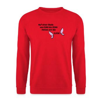 Elves - Unisex Sweatshirt - red - Front - Alina (178cm) & Michal (187cm)