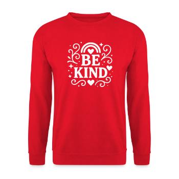 Soyez gentil avec des cœurs - Sweat-shirt Unisexe - rouge - Devant - Alina (178cm) & Michal (187cm)