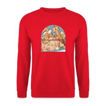 Temps de Noël dans la forme d’arc de la boulangerie de Noël - Sweat-shirt Unisexe - rouge - Devant - Alina (178cm) & Michal (187cm)