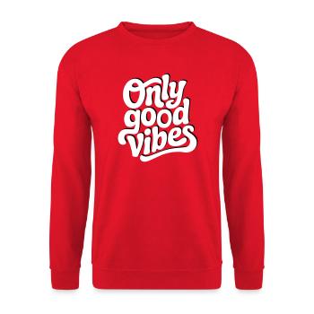Conception de lettrage à la main Positive Vibes - Sweat-shirt Unisexe - rouge - Devant - Alina (178cm) & Michal (187cm)