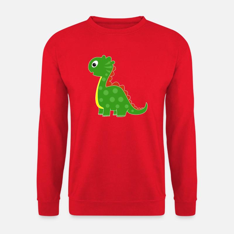 Grüner Dino mit hellen Punkten - Unisex Pullover - Rot