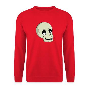 Dessin animé ludique de sourire de crâne - Sweat-shirt Unisexe - rouge - Devant - Alina (178cm) & Michal (187cm)