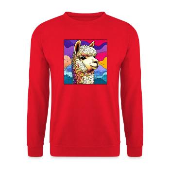 Alpaga - Sweat-shirt Unisexe - rouge - Devant - Alina (178cm) & Michal (187cm)