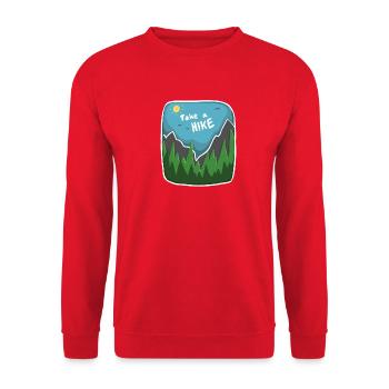 Take a Hike – Adventure & Hiking Design - Unisex Sweatshirt - red - Front - Alina (178cm) & Michal (187cm)