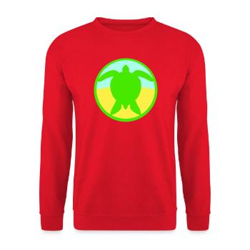 Turtle Logo Beach Water Sea Round Icon - Unisex Sweatshirt - red - Front - Alina (178cm) & Michal (187cm)