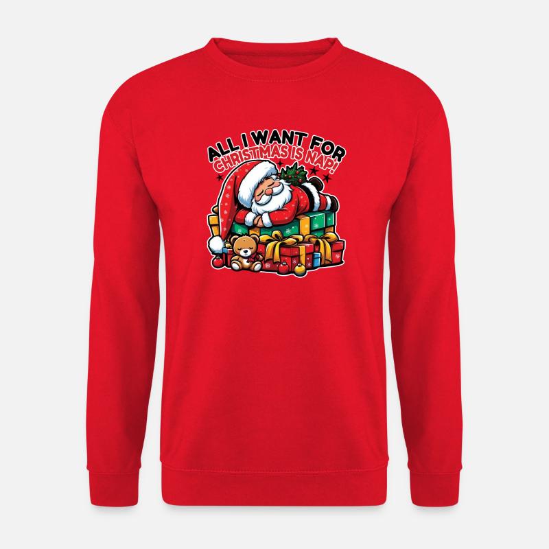 Santa Nickerchen – Traumhafte Weihnachtsruhe - Unisex Pullover - Rot