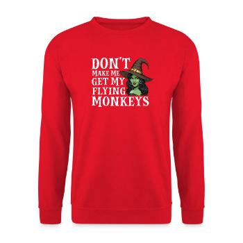 Don’t Make Me Get My Flying Monkeys — Halloween - Unisex Sweatshirt - red - Front - Alina (178cm) & Michal (187cm)