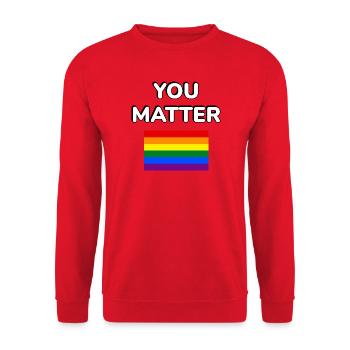 You Matter Pride Flag - Unisex Sweatshirt - red - Front - Alina (178cm) & Michal (187cm)