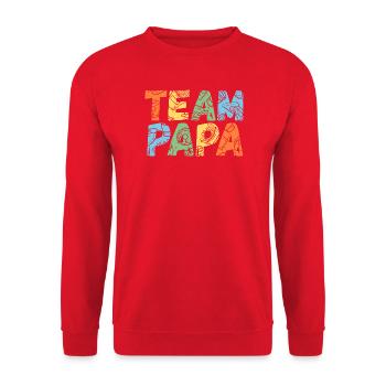 Mutter Team Mama - Unisex Pullover - Rot - Vorne - Alina (178cm) & Michal (187cm)