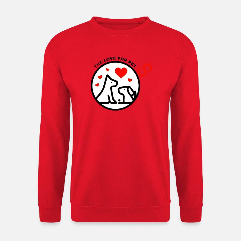 Hund Liebe Kreis Silhouette - Unisex Pullover - Rot