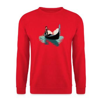 Venetian Gondola Adventure - Unisex Sweatshirt - red - Front - Alina (178cm) & Michal (187cm)