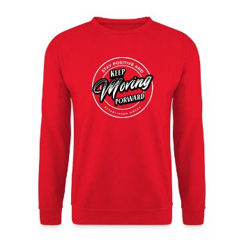 Rest Positive - Keep Moving Forward - Unisex Sweatshirt - red - Front - Alina (178cm) & Michal (187cm)