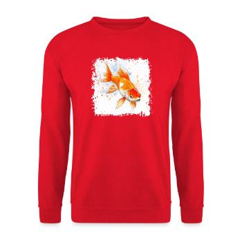 Koi Watercolor Carp - Unisex Sweatshirt - red - Front - Alina (178cm) & Michal (187cm)