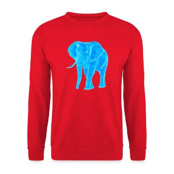 Néon Éléphant Line Art - Sweat-shirt Unisexe - rouge - Devant - Alina (178cm) & Michal (187cm)
