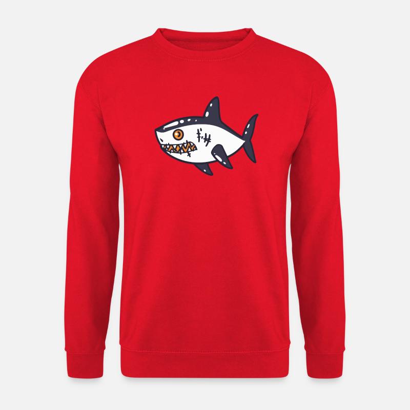 Shark Halloween Comic Funny - Unisex Sweatshirt - red