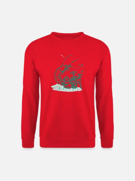 Schlagzeug Lustiger Shrimp Musik Geschenk - Unisex Pullover - Rot