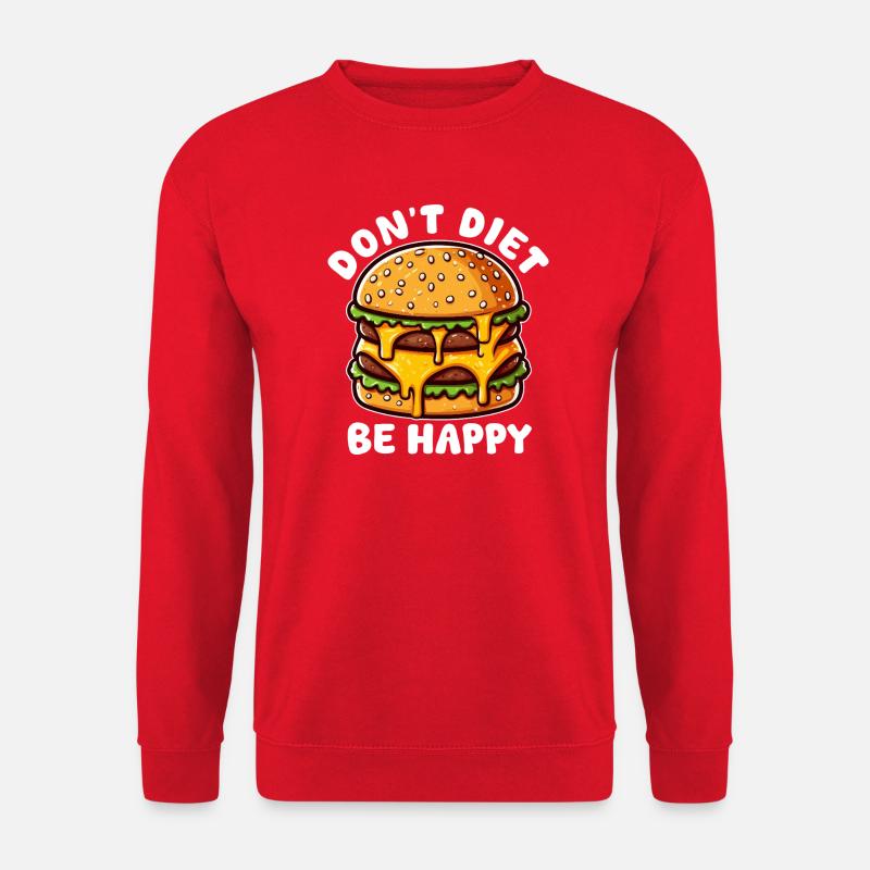 Lachender schmelzender Burger - Unisex Pullover - Rot