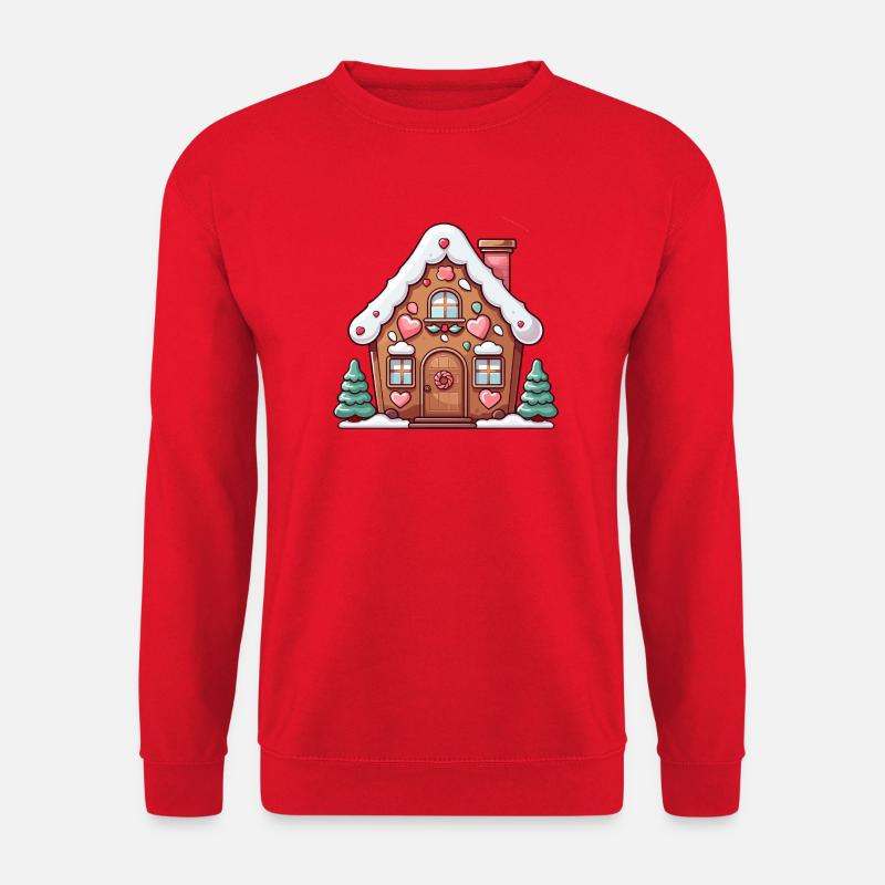 Lebkuchenherz Home Schneeszene - Unisex Pullover - Rot