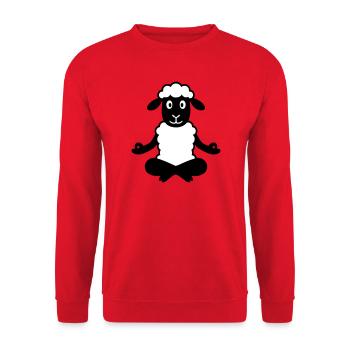 Yoga Schaf - Unisex Pullover - Rot - Vorne - Alina (178cm) & Michal (187cm)