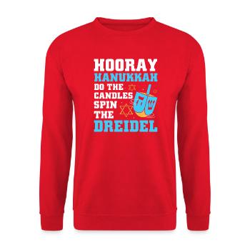 Hanoukka Hanoukka Hanoukka - Sweat-shirt Unisexe - rouge - Devant - Alina (178cm) & Michal (187cm)