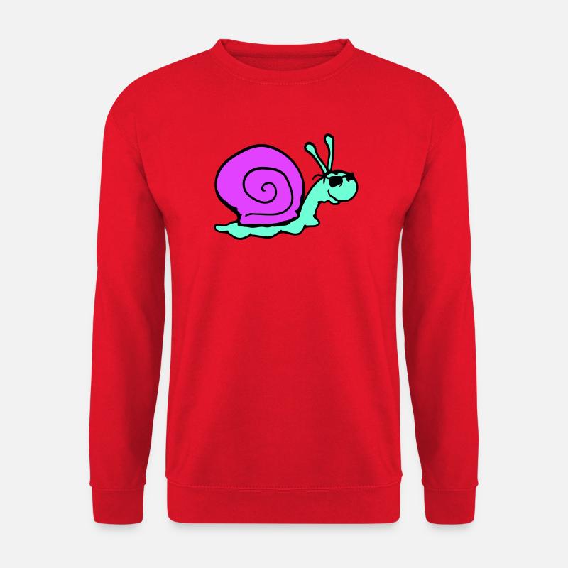 Snail Sunglasses Cool Black Glasses Smile - Unisex Sweatshirt - red