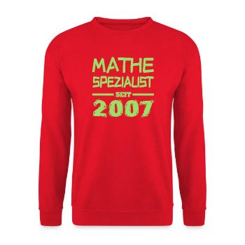 Mathespezialist 2007 - Unisex Pullover - Rot - Vorne - Alina (178cm) & Michal (187cm)