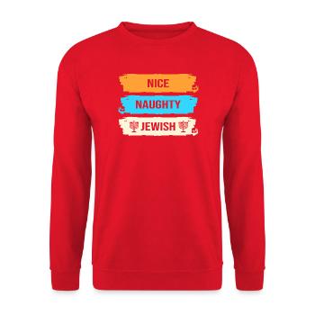 Hanukkah Chanukkah Hanukah - Unisex Pullover - Rot - Vorne - Alina (178cm) & Michal (187cm)
