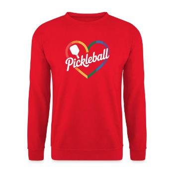 Heart Pickleball - Unisex Sweatshirt - red - Front - Alina (178cm) & Michal (187cm)