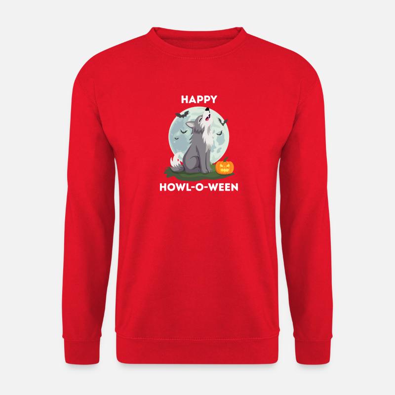 Funny Halloween – Howl-o-ween Wolf - Unisex Sweatshirt - red